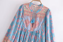 Boho Tops for Women, Boho Tops for Women, Boho Blouse, Blue Secreat Heart