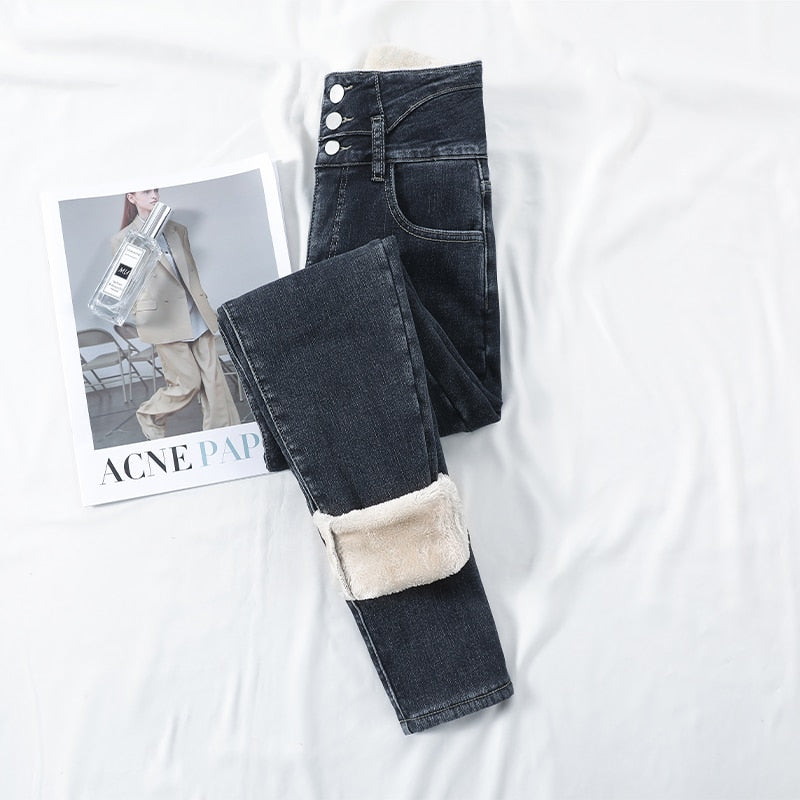 High Waist Skinny Simple Jeans Denim Pencil Pants