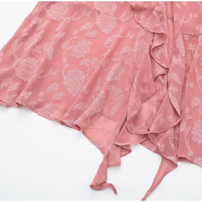 Boho Beach Dress - Ruffled Floral Dress for Your Summer Vacation Vibes Olivia