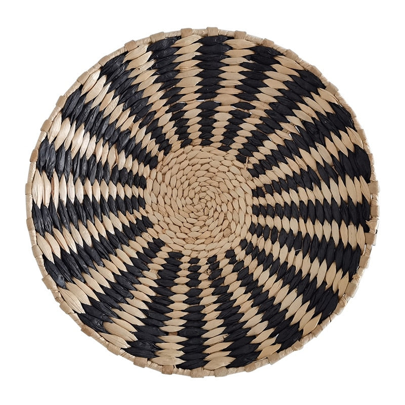 Boho Wall Decor - Handcrafted Rattan Grass Weaving - Bohemian Home Decor Ari