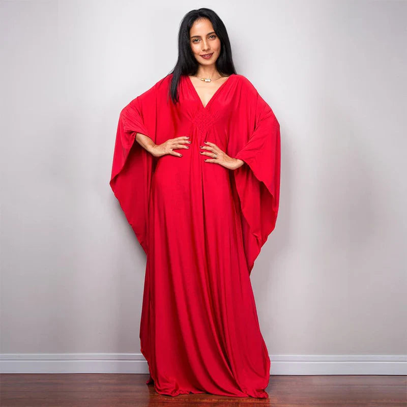 Boho Maxi Dress - Beach Dress, Kaftan Dress Orange Harmony in 15 colors