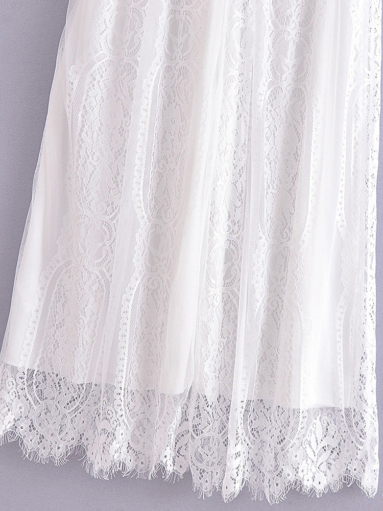 Maxi Dress - Boho Dress - Sundress - Lace Dress - White Altar