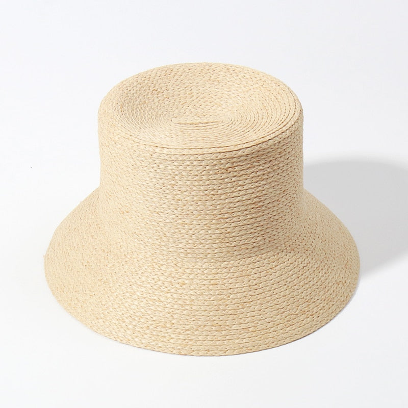 Sun Straw Bucket Hats - Foldable Beach Hats for Summer - Ladies Vacation Hat