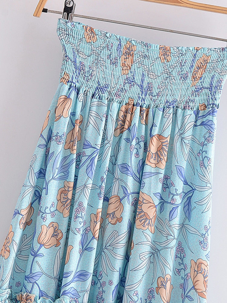 Boho Skirt, Hippie Skirts, Midi Skirt, Wild Rose in Smoke