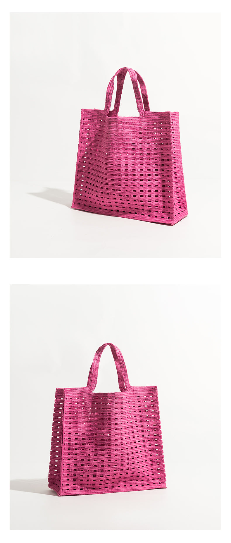 Boho Bag, Tote Bags, Crochet Tote Shopper Handbags in Pink, Blue, Black, Green
