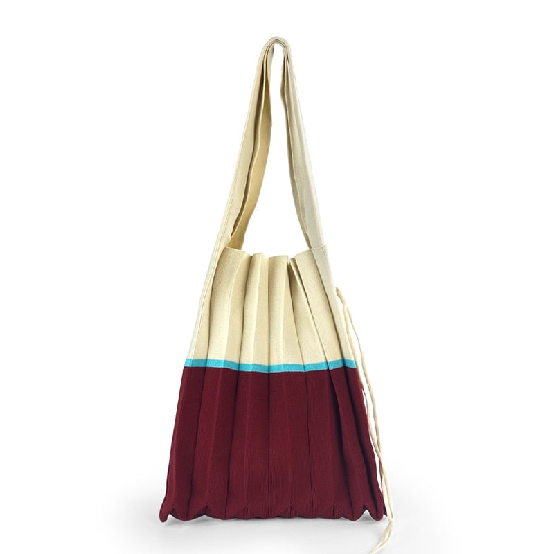 Boho Bag, Tote Bags,  Folded Knit Pleated Bags in 28 colors