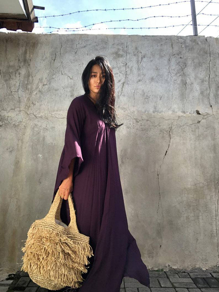 Boho Maxi Dress, Beach Dress, Kaftan Zaynab in Red, Blue, White and Yellow