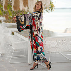 Boho Robe, Kimono Robe, Silk robe, Beach Cover up, Geisha Glam