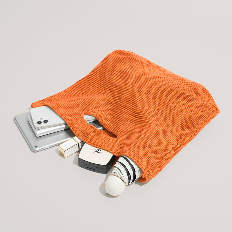 Boho Bag, Hobo Bags, Knitting Tote Bag, Satchel Handbags in Orange, Beige, Green