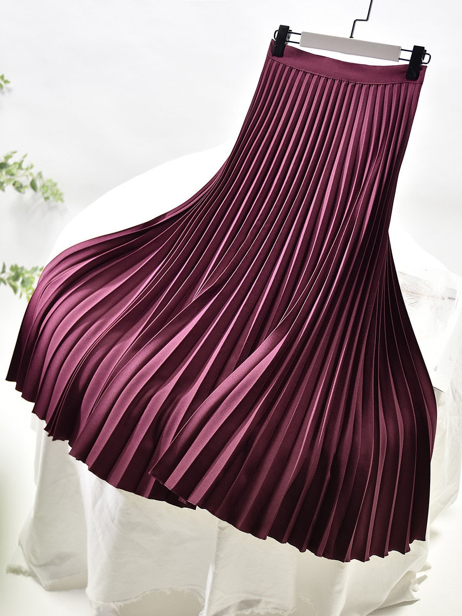 Boho Skirt, Hippie Skirts, Midi Pleated Skirt, Dark Tone
