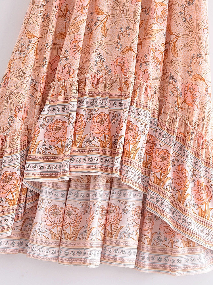 Boho Skirt, Hippie Skirts, Midi Skirt, Wild Rose in Smoke