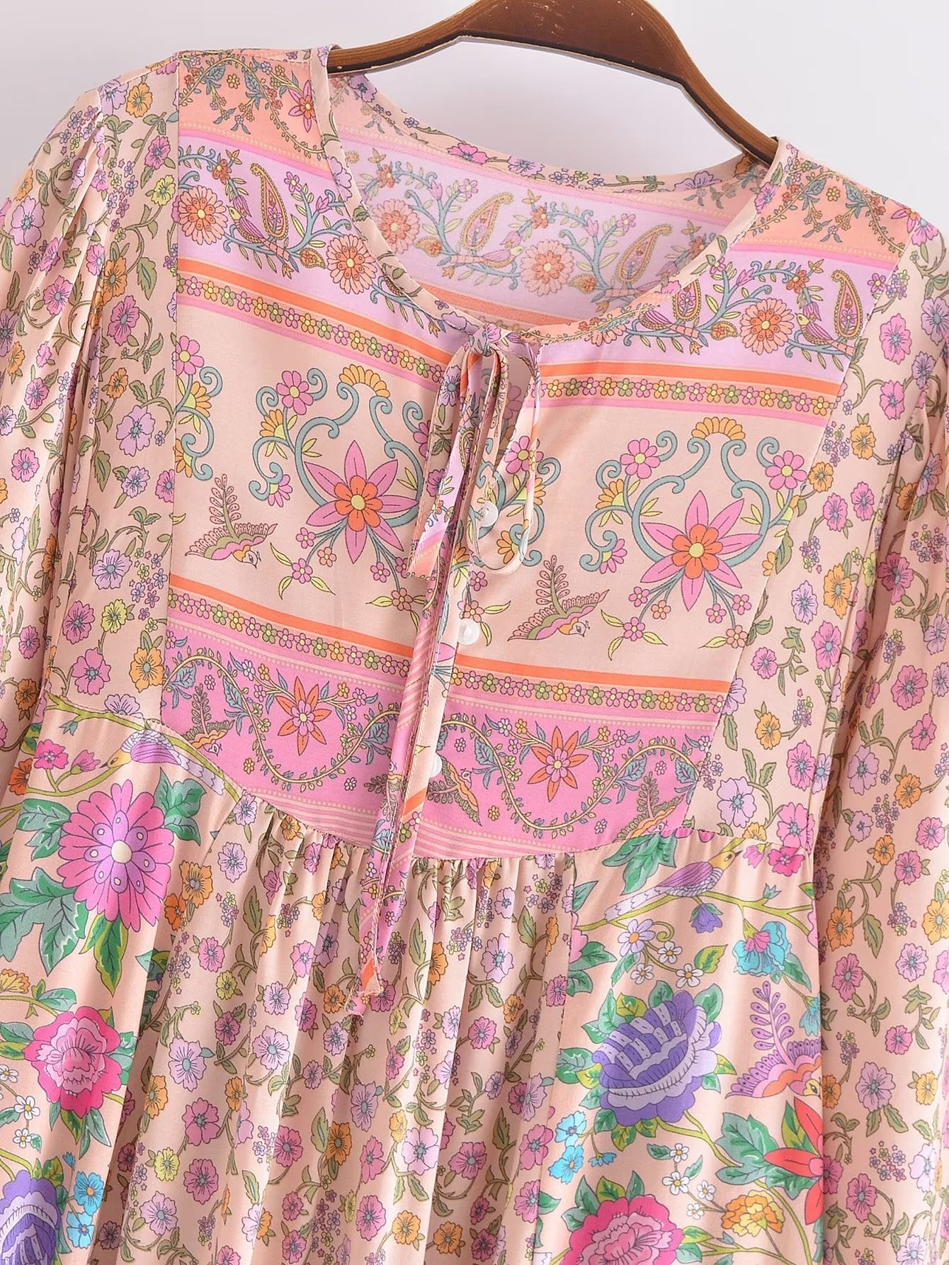Gown Dress, Boho Maxi Dress, Loose Dress,  Elliana Flower