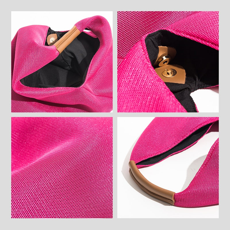 Boho Bag, Hobo Bags, Triangle Fabric Bag in Pink, Blue, Black, Green
