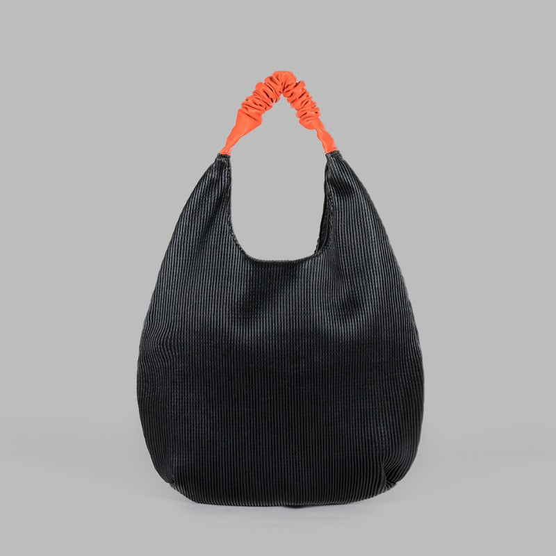 Boho Bag, Hobo Bags, Ruched Fabric Bag in White, Black, Brown