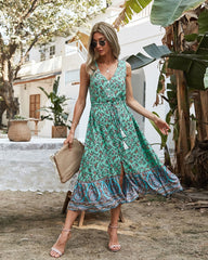 Boho Midi Dress, Sundress, Danielle  in Navy