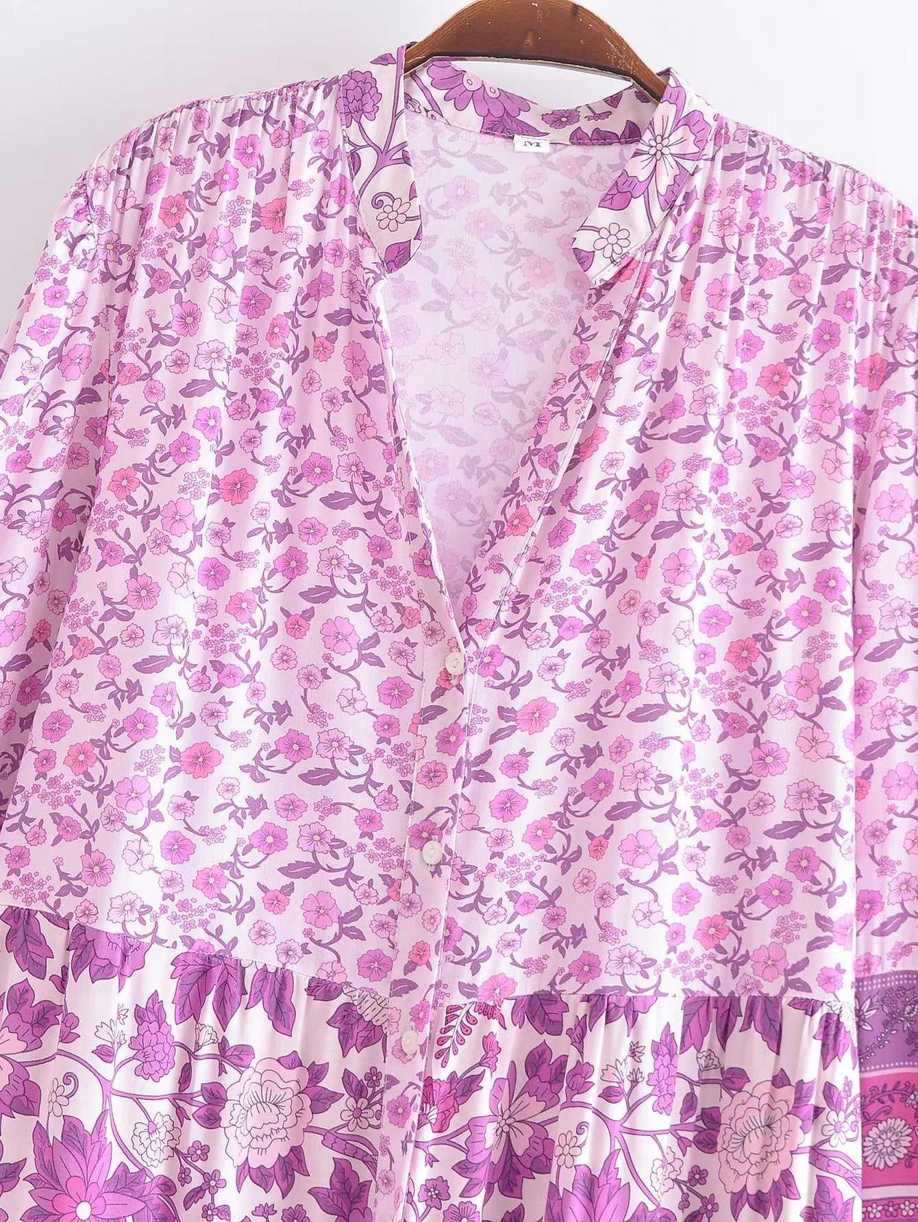 Maxi Dress, Boho Gown Dress, Scilla Elise in Pink and Blue