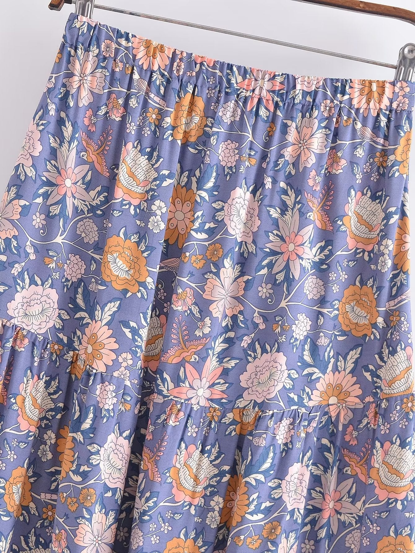 Boho Skirt, Hippie Skirts, Maxi Skirt,  Scilla Elise in Pink and Blue