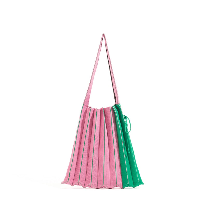 Boho Bag, Tote Bags,  Folded Knit Pleated Bags in 28 colors