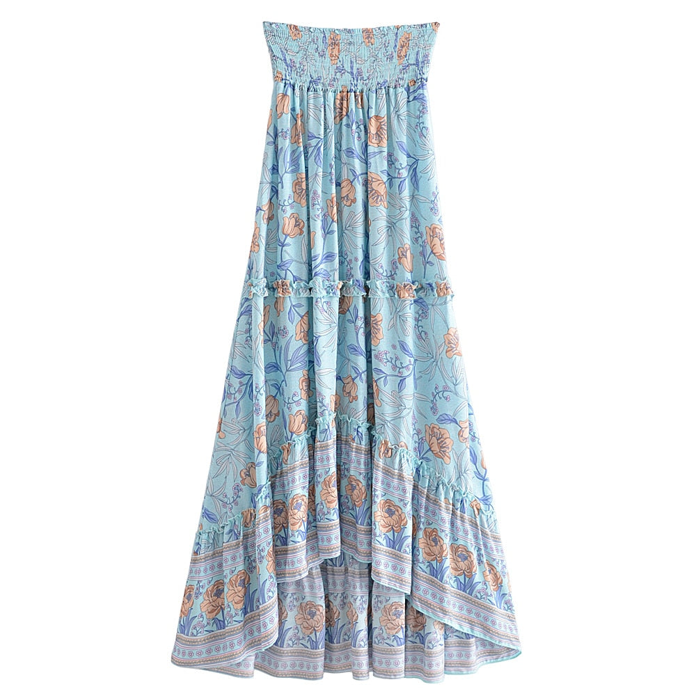 Boho Skirt, Hippie Skirts, Midi Skirt, Wild Rose in Smoke