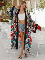 Boho Robe, Kimono Robe, Silk robe, Beach Cover up, Geisha Glam