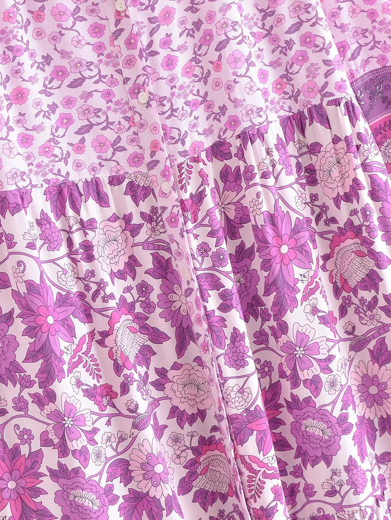 Maxi Dress, Boho Gown Dress, Scilla Elise in Pink and Blue