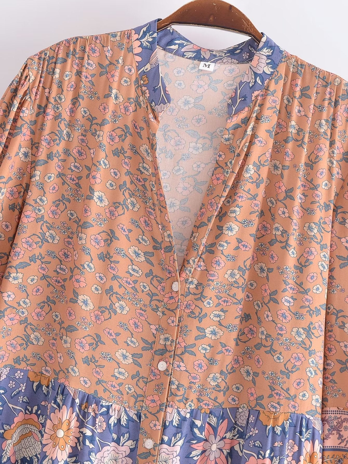 Maxi Dress, Boho Gown Dress, Scilla Elise in Pink and Blue
