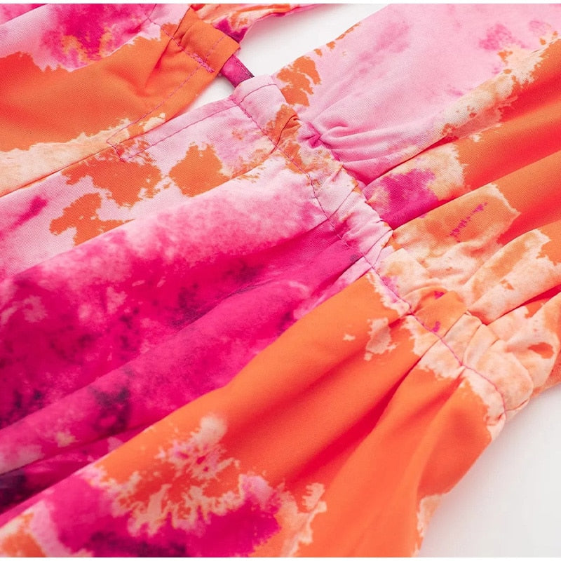 Boho Beach Dress - Mini Sexy Tie Dye Backless Halter Dress - Inner Wanderer