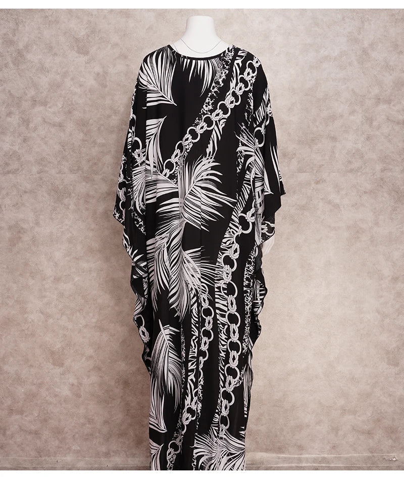 Boho Maxi Dress - Beach Dress, Kaftan Dress Akari Blue Tie Dye Coconut