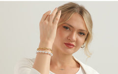 Boho Bracelet, White Puka Shell Bracelet, Gold Chain