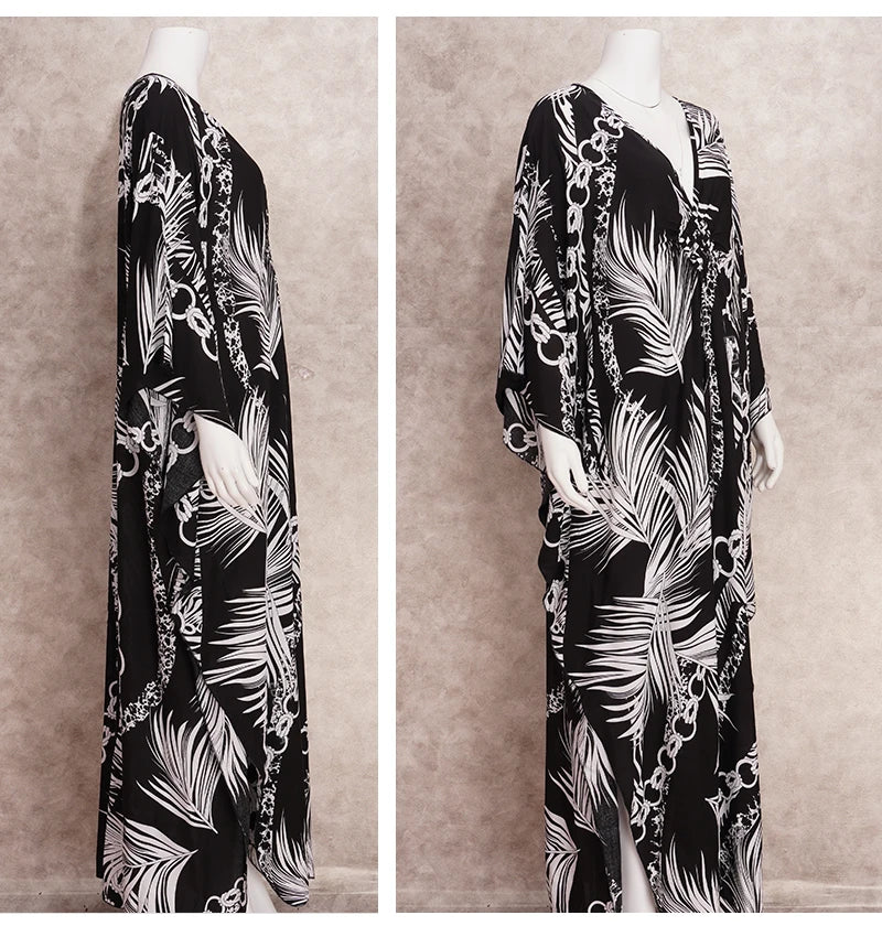 Boho Maxi Dress - Beach Dress, Kaftan Dress Akari Blue Tie Dye Coconut