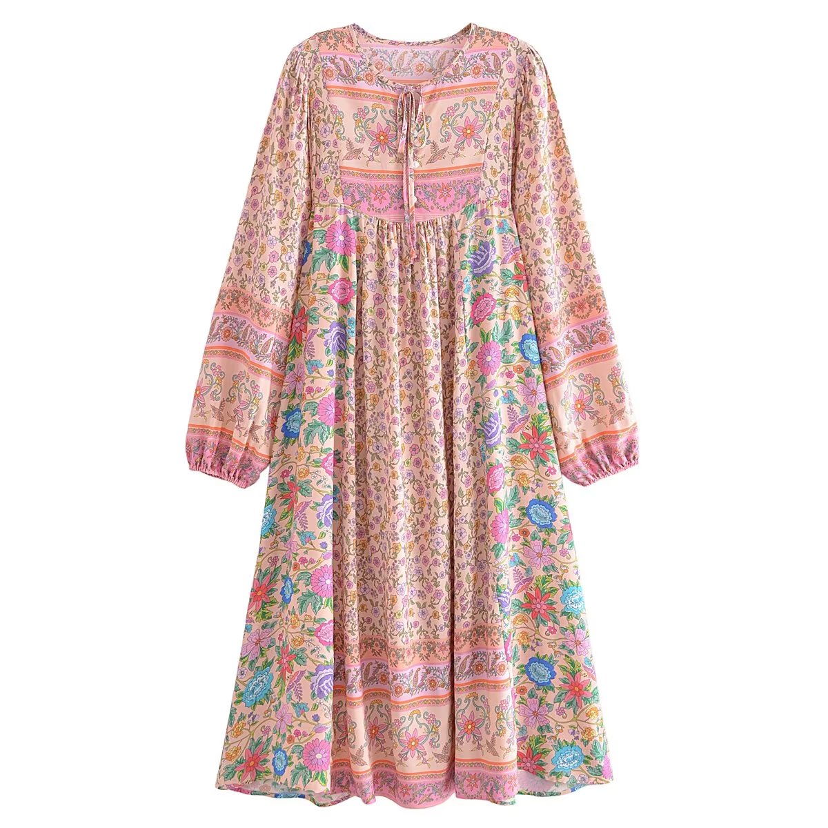 Gown Dress, Boho Maxi Dress, Loose Dress,  Elliana Flower