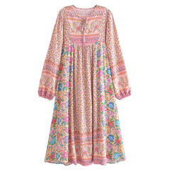 Gown Dress, Boho Maxi Dress, Loose Dress,  Elliana Flower