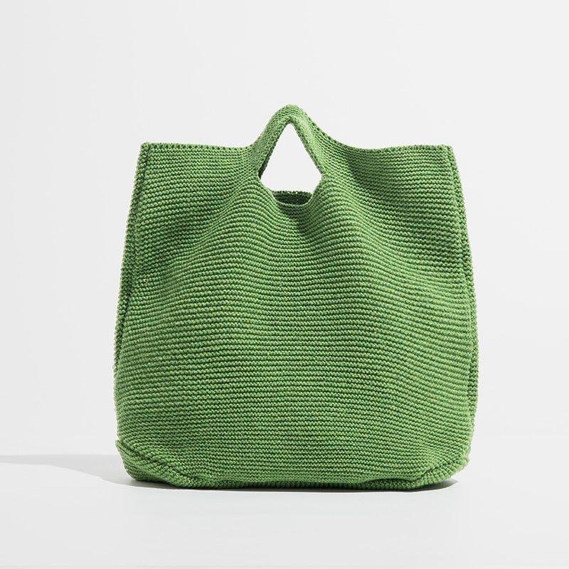 Boho Bag, Hobo Bags, Knitting Tote Bag, Satchel Handbags in Orange, Beige, Green