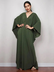 Boho Maxi Dress - Beach Dress, Kaftan Dress Tie White Harmony in 15 colors