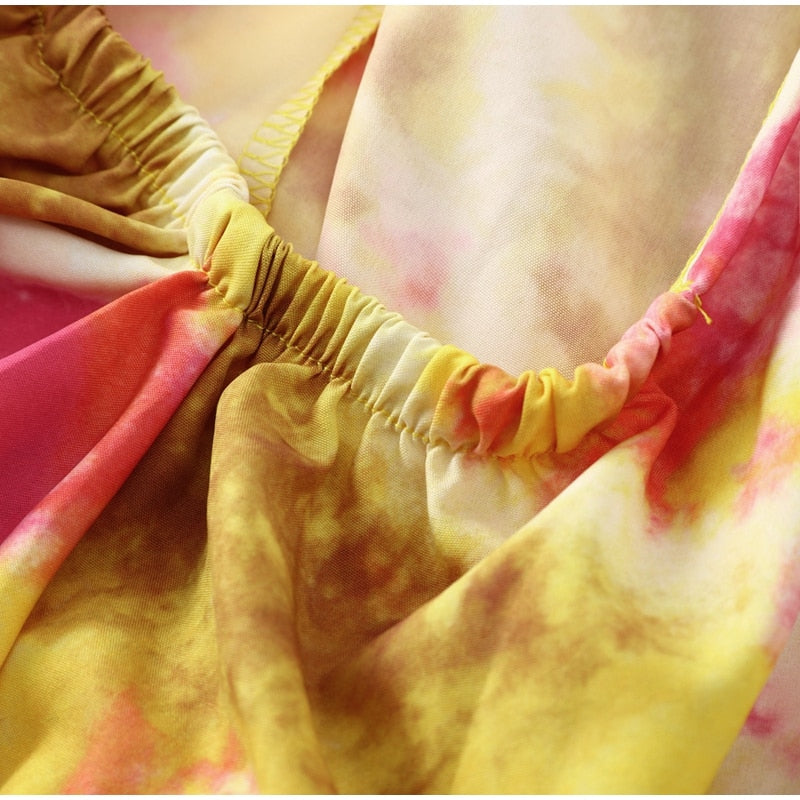 Boho Beach Dress - Mini Sexy Tie Dye Backless Halter Dress - Inner Wanderer