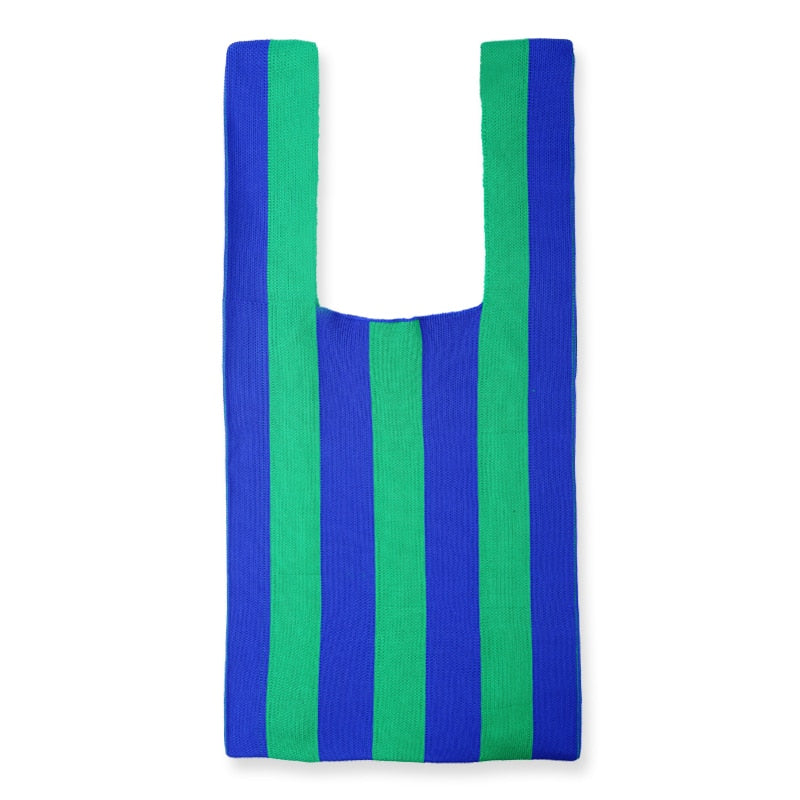 Boho Bag, Eco Tote Bags, Crochet Tote, Knitted Shopper Handbags, Striped in 5 colors