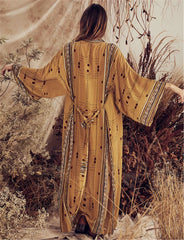Boho Robe - Cover Up - Tribal Gown in White