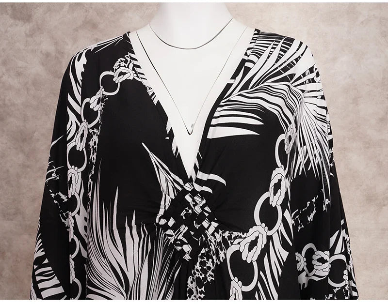 Boho Maxi Dress - Beach Dress, Kaftan Dress Akari Blue Tie Dye Coconut