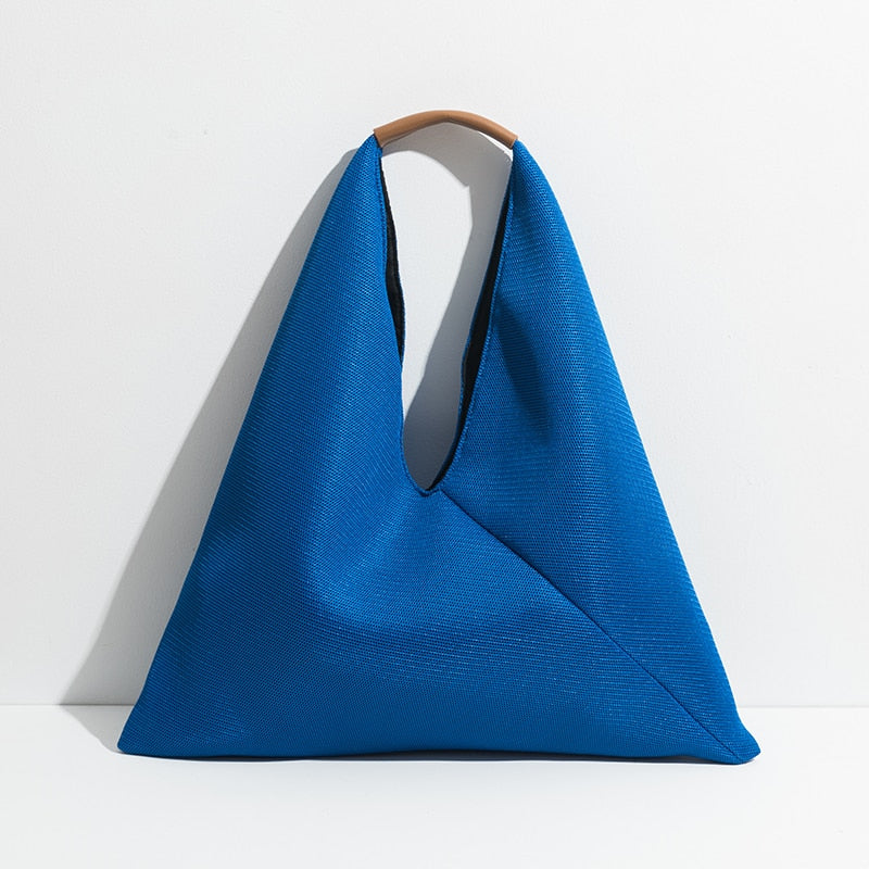 Boho Bag, Hobo Bags, Triangle Fabric Bag in Pink, Blue, Black, Green