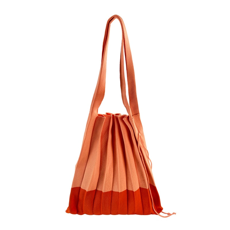 Boho Bag, Tote Bags,  Folded Knit Pleated Bags in 28 colors
