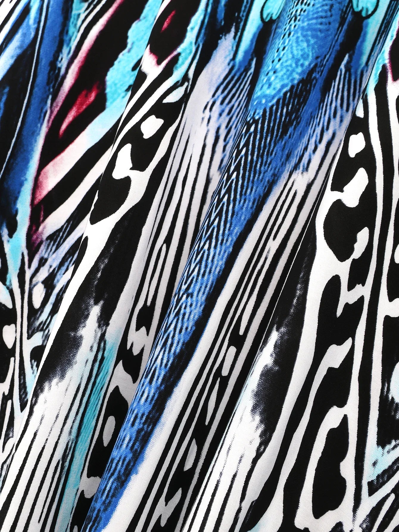 Boho Maxi Dress - Beach Dress, Kaftan Dress Allegra Blue Zebra