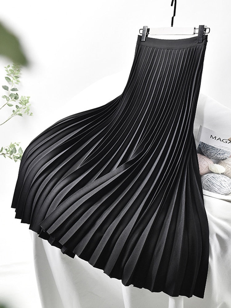Boho Skirt, Hippie Skirts, Midi Pleated Skirt, Dark Tone
