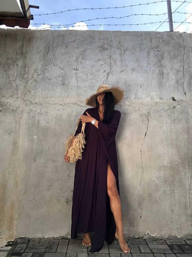 Boho Maxi Dress, Beach Dress, Kaftan Zaynab in Red, Blue, White and Yellow
