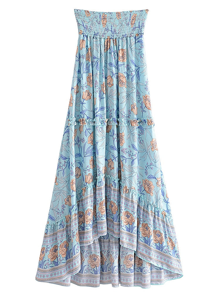 Boho Skirt, Hippie Skirts, Midi Skirt, Wild Rose in Smoke