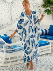 Boho Maxi Dress - Beach Dress, Kaftan Dress Akari Blue Tie Dye Coconut