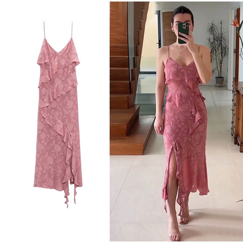 Boho Beach Dress - Ruffled Floral Dress for Your Summer Vacation Vibes Olivia