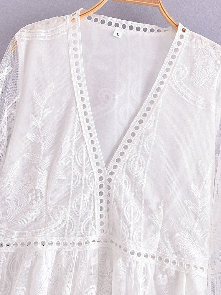 Maxi Dress - Boho Dress - Sundress - Lace Dress - White Aitana