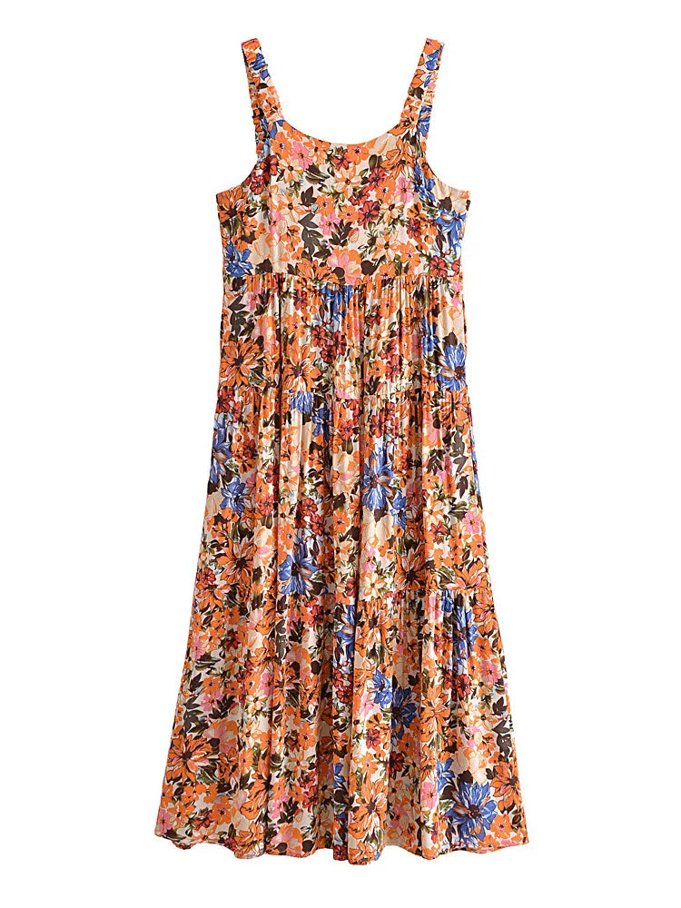 Maxi Dress - Boho Dress - Maxi Boho Sundress - Valentina Flower