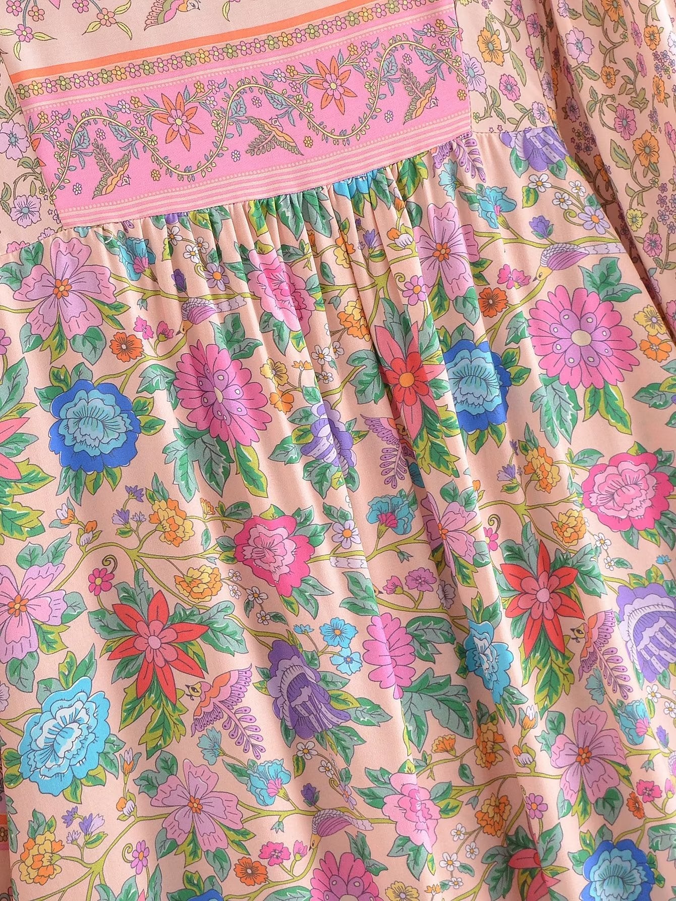 Gown Dress, Boho Maxi Dress, Loose Dress,  Elliana Flower