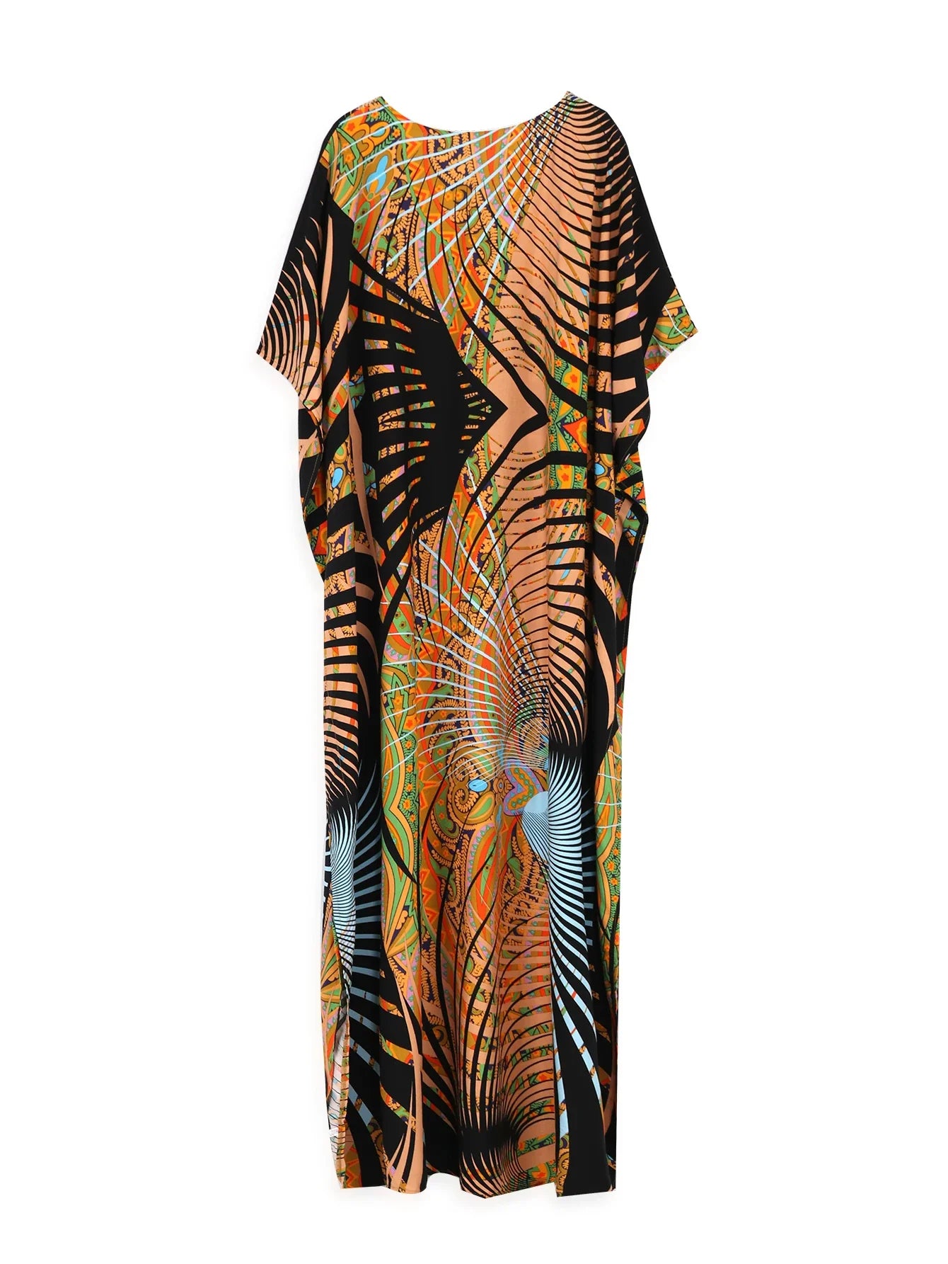 Boho Maxi Dress - Beach Dress, Kaftan Dress Danica Navy Butterfly